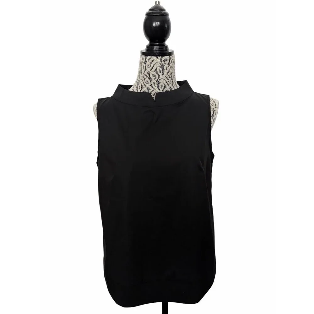 Até Italy Black Cotton Blend Sleeveless Structured Shell Top Size 44 US 8/10 - Picture 11 of 12